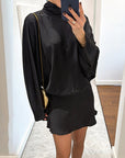 Elegant Satin A-Line Dress for Spring and Summer