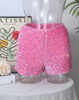 Leopard Print Sequin Women's Casual Shorts