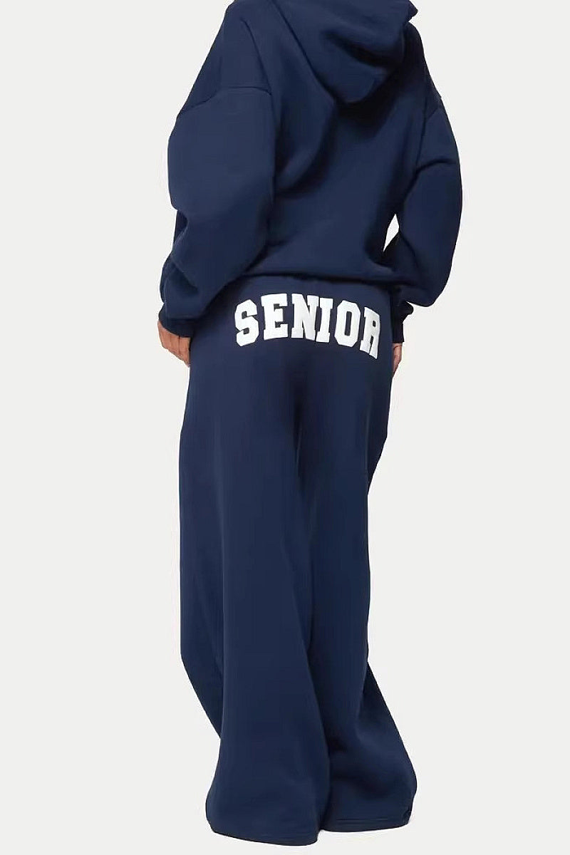 Trendy Letter Print Wide Leg Pants for Women
