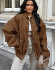 Stylish Brown Wool Blend Coat for Women