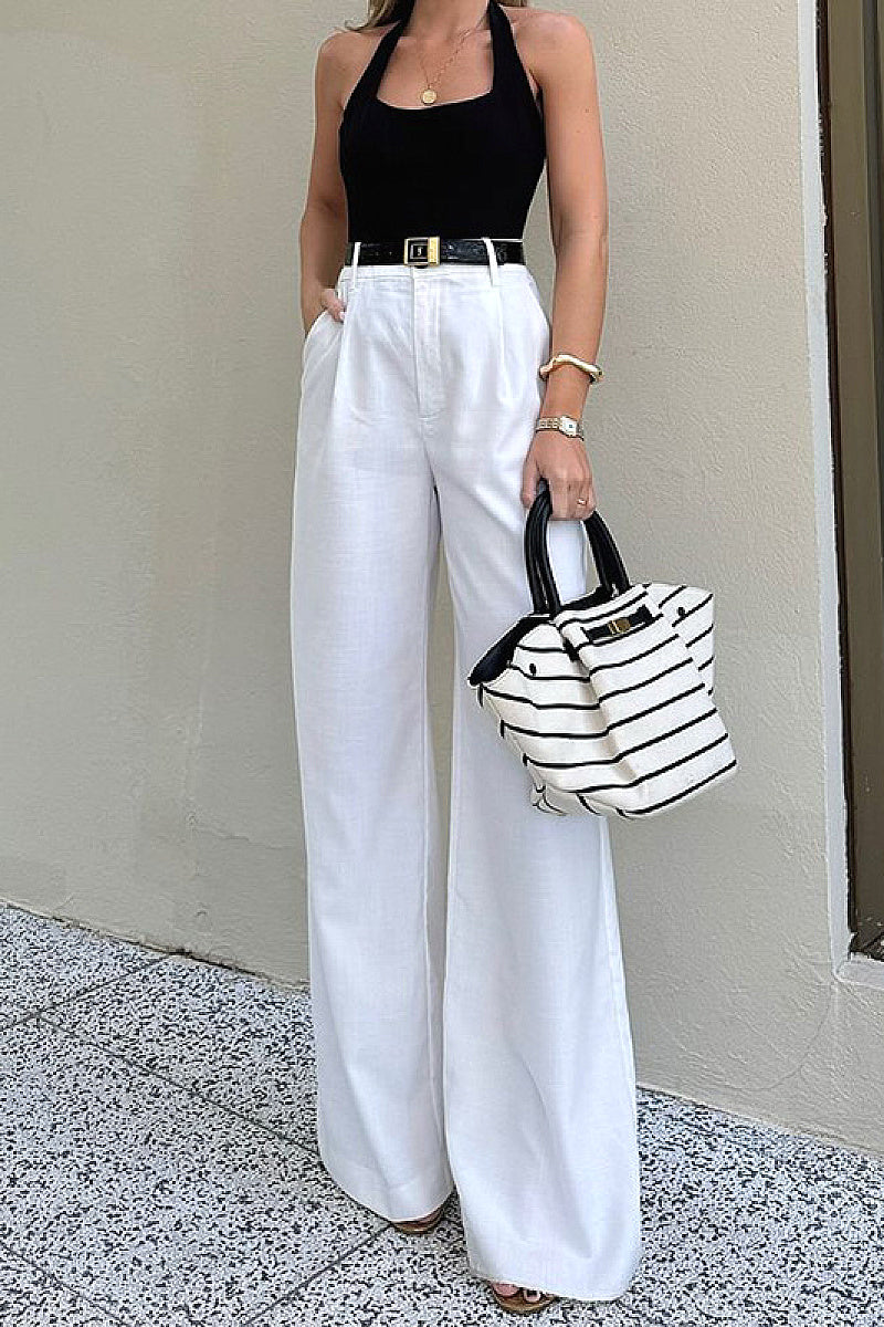 High Waist Wide Leg Trousers for Women