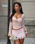Sexy Lace Long Sleeve Top for Casual Wear