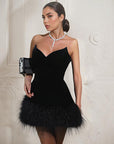 Chic Strapless Mini Dress with Ruffled Hem