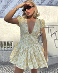 Fashion Floral V-Neck Dress for Summer