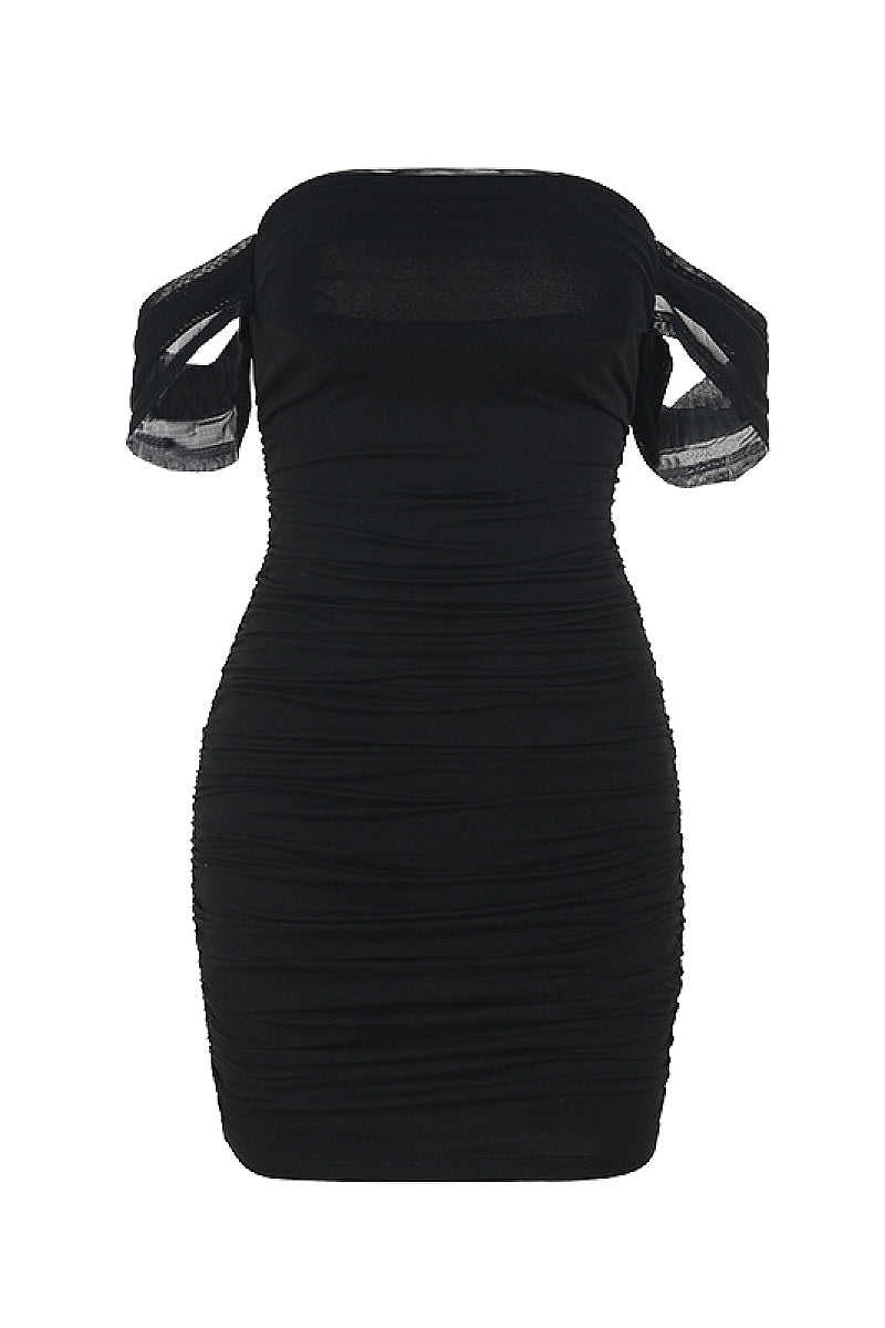 Elegant Off-Shoulder Dress with Ruffles