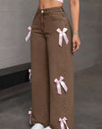 Y2K Butterfly Knot Denim Pants for Women