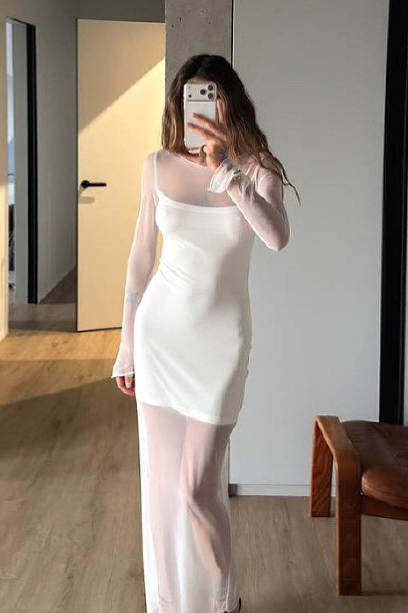 Elegant Sheer Mesh Dress for Women