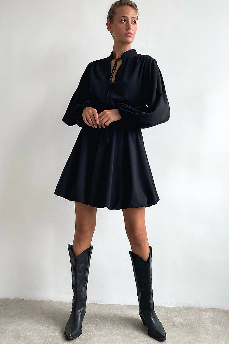 Chic Commuter V-Neck A-Line Dress