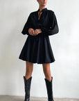 Chic Commuter V-Neck A-Line Dress