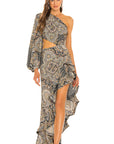 Elegant Floral Asymmetrical Dress with Ruffles