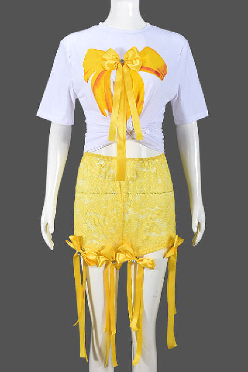 3D Butterfly Print Loose Top and Shorts Set