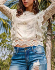 Lace Long Sleeve Top for Women 2023