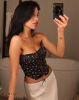 European Style Floral Hollow Out Cami Top