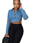 Trendy Water-Washed Denim Jacket for Women