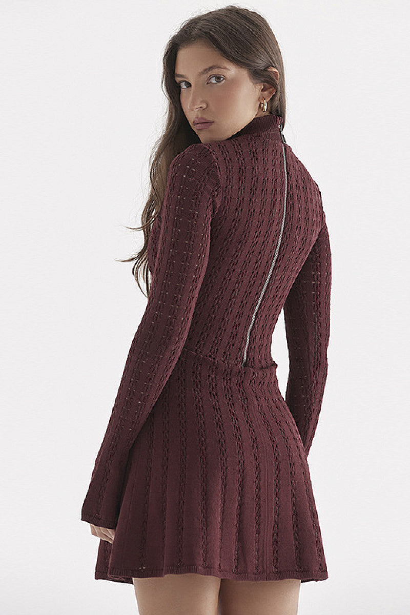 Retro Sexy Low Cut Hollow Out Knit Dress