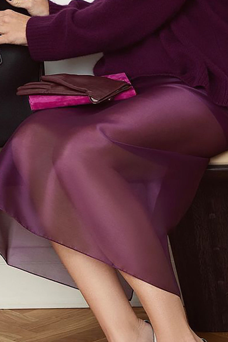 Summer High Waist Sheer Maxi Skirt for Women