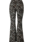 High Waist Leopard Print Flared Pants