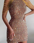 2026 Spring Summer Fashion Sexy Crystal Chain Bodycon Dress