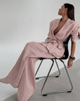 Stylish Cotton-Linen Suit Set for Commuting