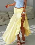 Fashion Women's High Waist Irregular Split Skirt
