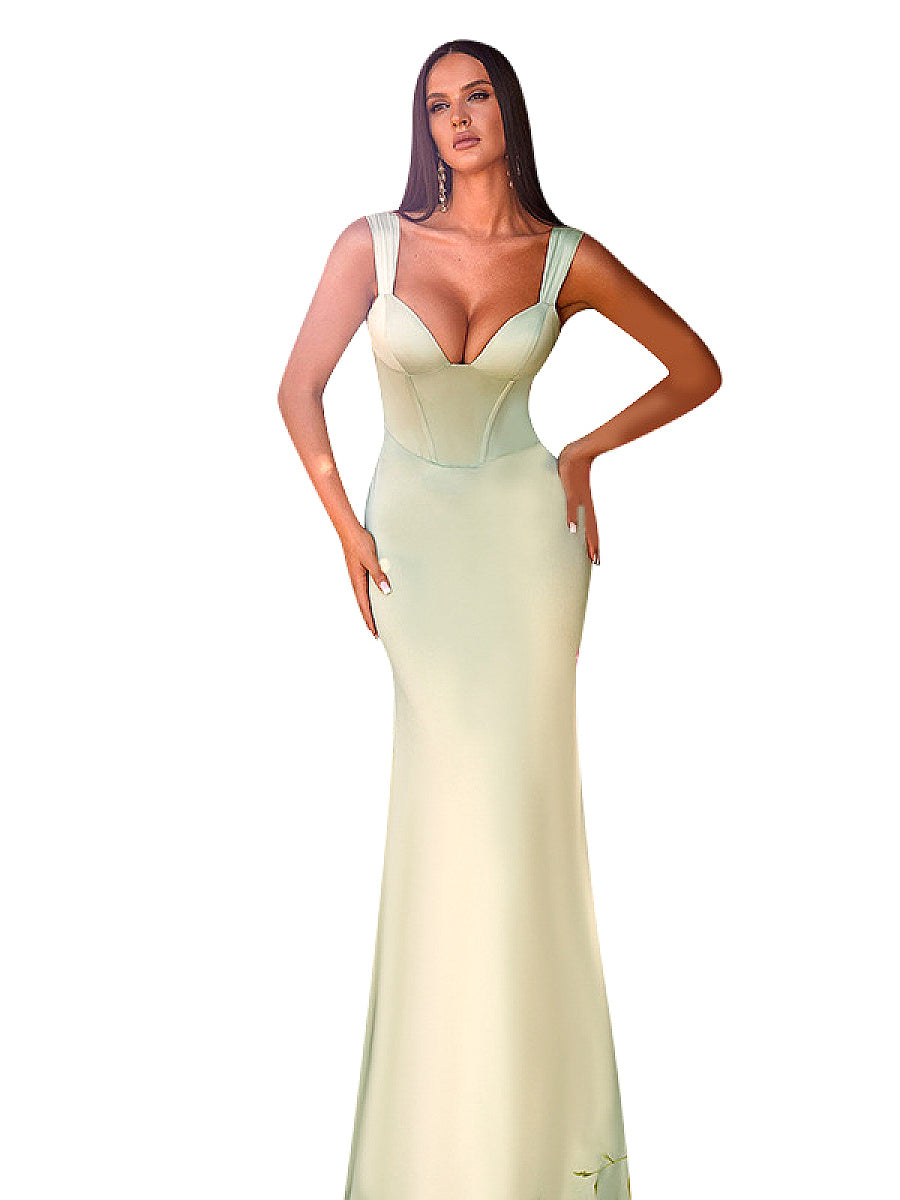 Chic V-Neck Bodycon Maxi Dress