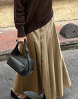 High Waist A-Line Pleated Skirt for Women