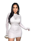 2026 Summer Sexy Lace Long Sleeve Dress