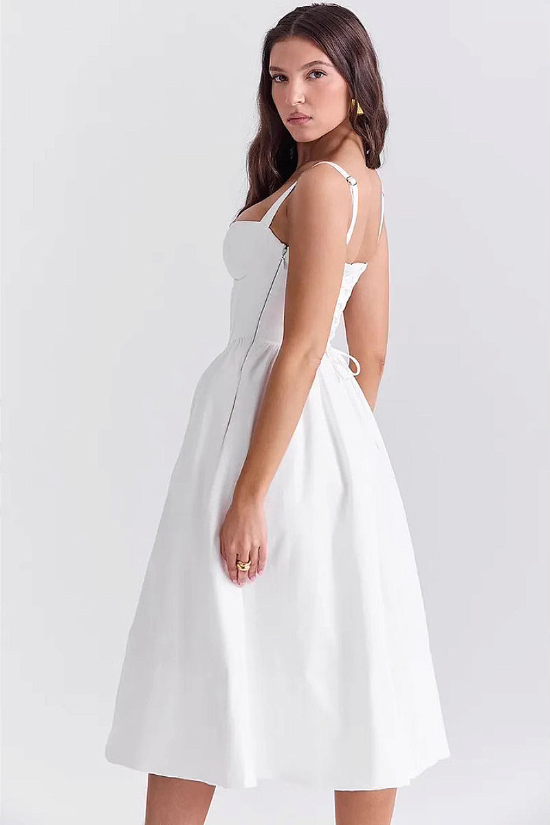 Elegant Black A-Line Dress with Spaghetti Straps