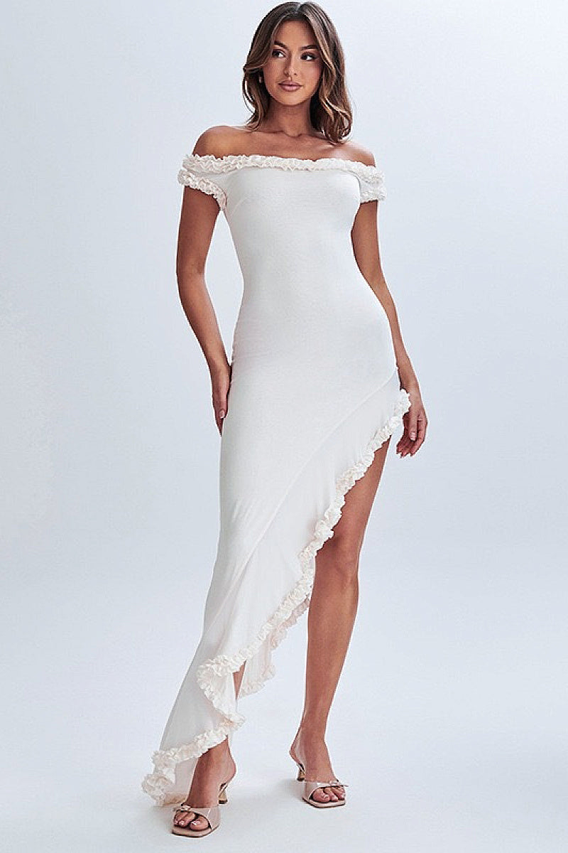 Elegant Summer A-Line Dress with Ruffle Details