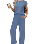 Casual Loose Fit Pocket T-Shirt and Pants Set