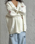 Korean Style Embroidered Dog Sweater Cardigan
