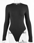Spring Women's Ribbed Long Sleeve Bodysuit