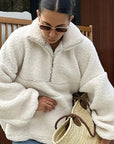 Cozy Fleece Polo Sweatshirt for Fall