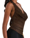 Fashionable Deep V Neck Backless Tank Top