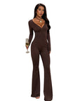 Trendy Long Sleeve Zip Jumpsuit for Running