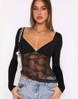 New Lace Patchwork Sexy Top for Women