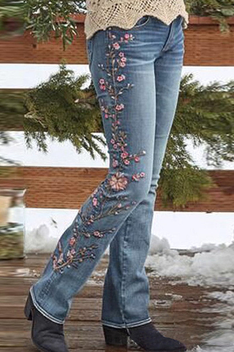 Retro High Waist Women's Jeans with Flare