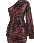 Elegant One-Shoulder Sequin Dress for Women