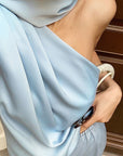 French Style Satin Sleeveless Top with Ribbon