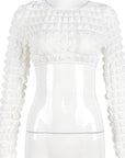 Sexy Hollow Out Long Sleeve Off Shoulder Top