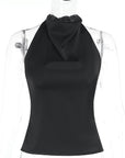 Spring Fashionable Women's Satin Backless Top