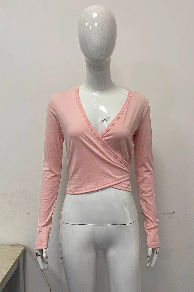 Y2K Style Spring Women's V-Neck Long Sleeve Set