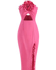 Elegant Hollow Out Halter Long Dress