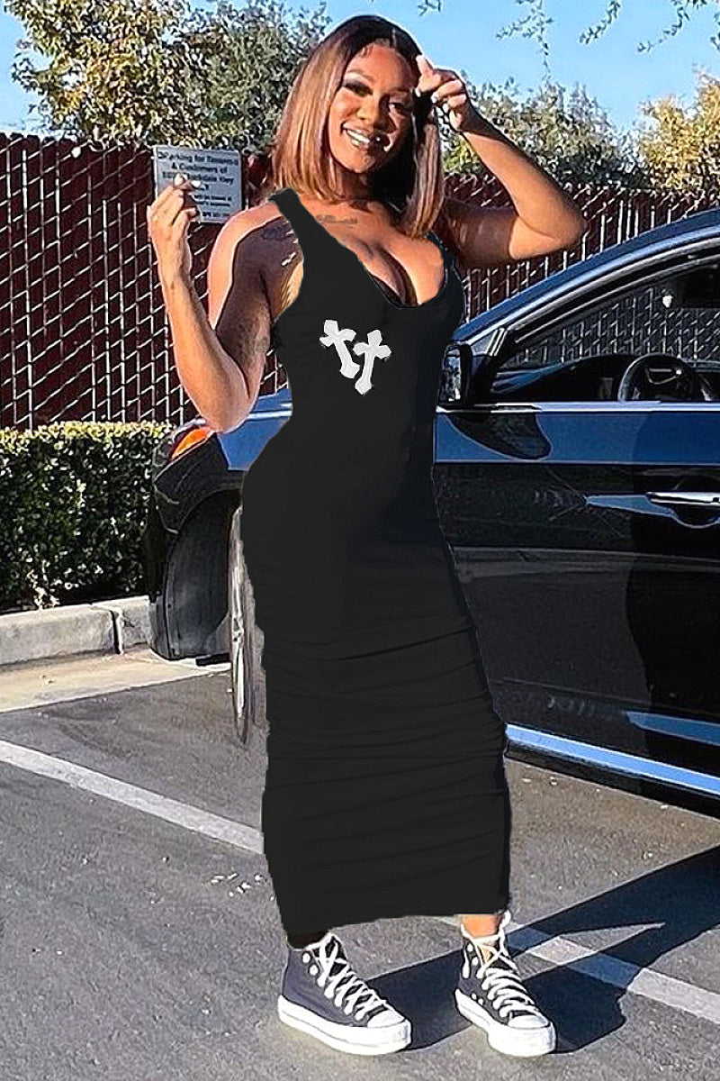 Sexy U-Neck Long Dress for Women