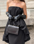 French Vintage Black Strapless Dress for Women