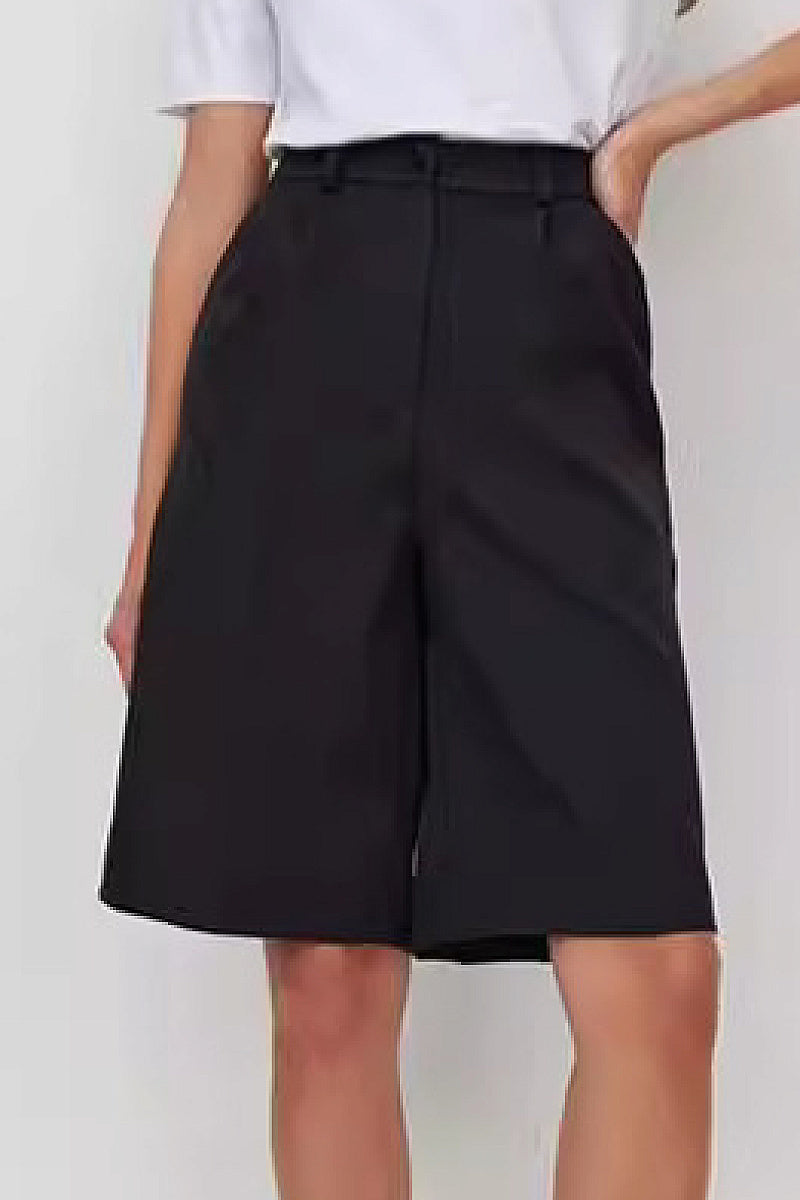 High-Waisted Casual Bermuda Shorts for Women