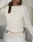 Trendy Tie-Back Long Sleeve Top for Women