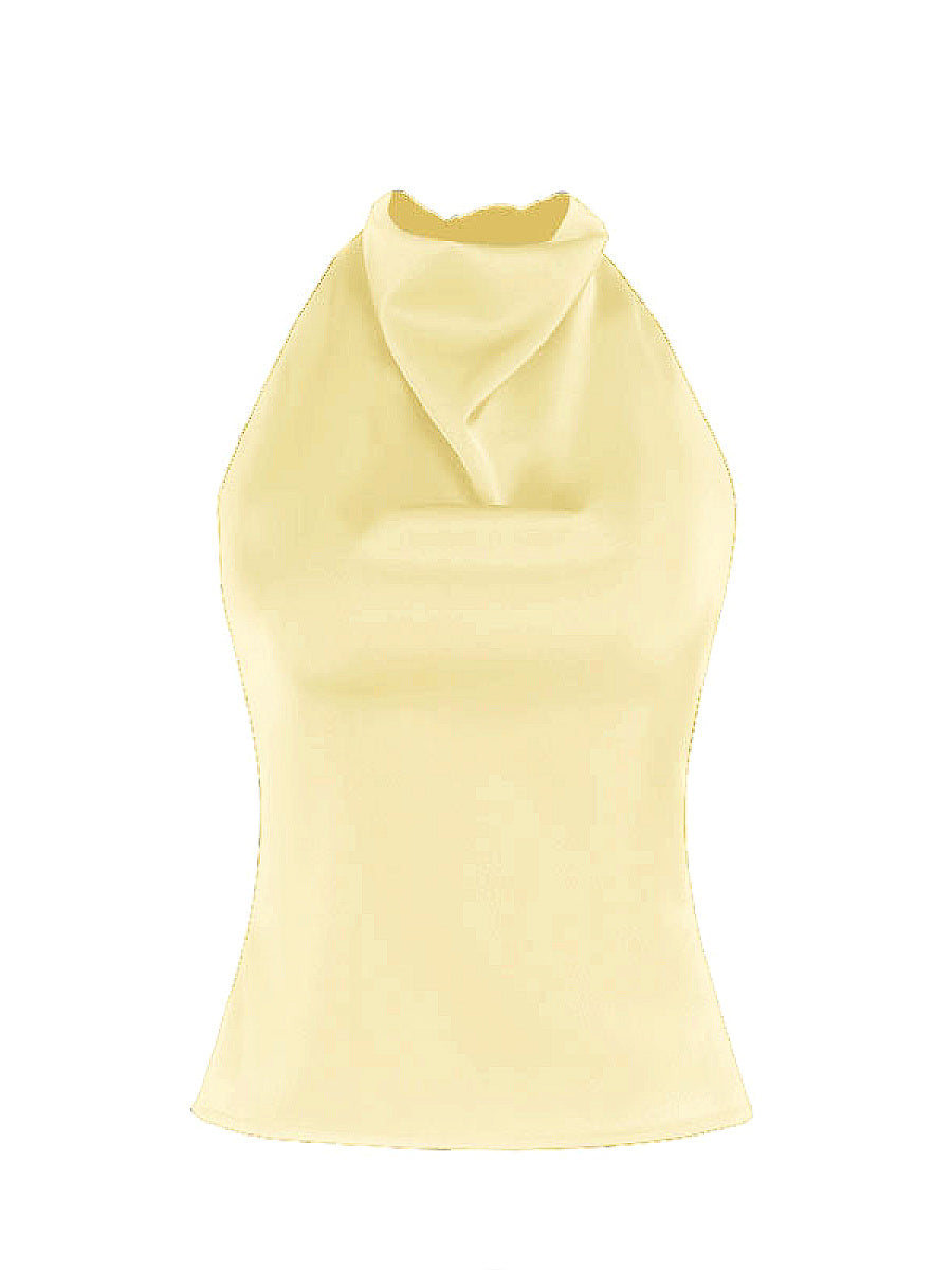 Spring Fashionable Women's Satin Backless Top