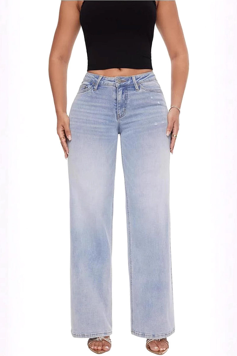 New Slim Fit Wide Leg Stretch Jeans for Women