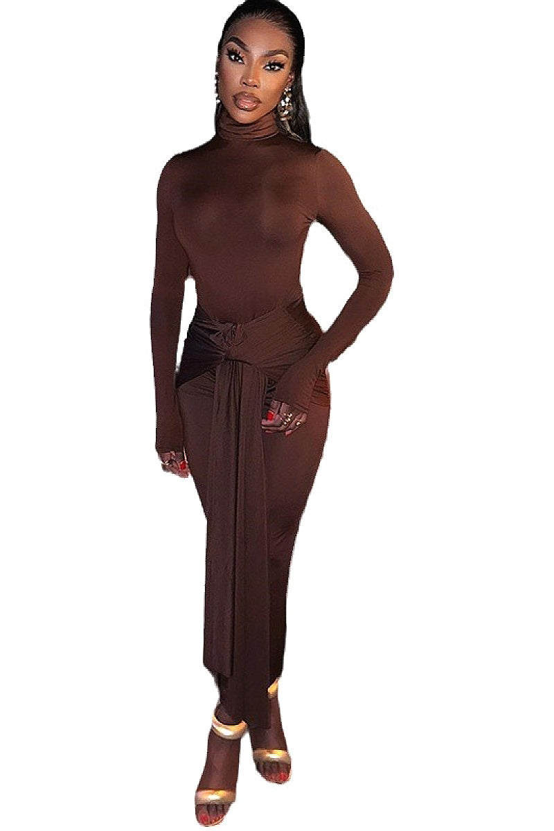 Elegant Long Sleeve Round Neck Dress